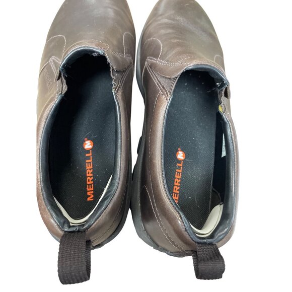 Merrell Mens brown leather slip on comfort casual loafers Sz 13 SKU 9650 - Picture 9 of 15